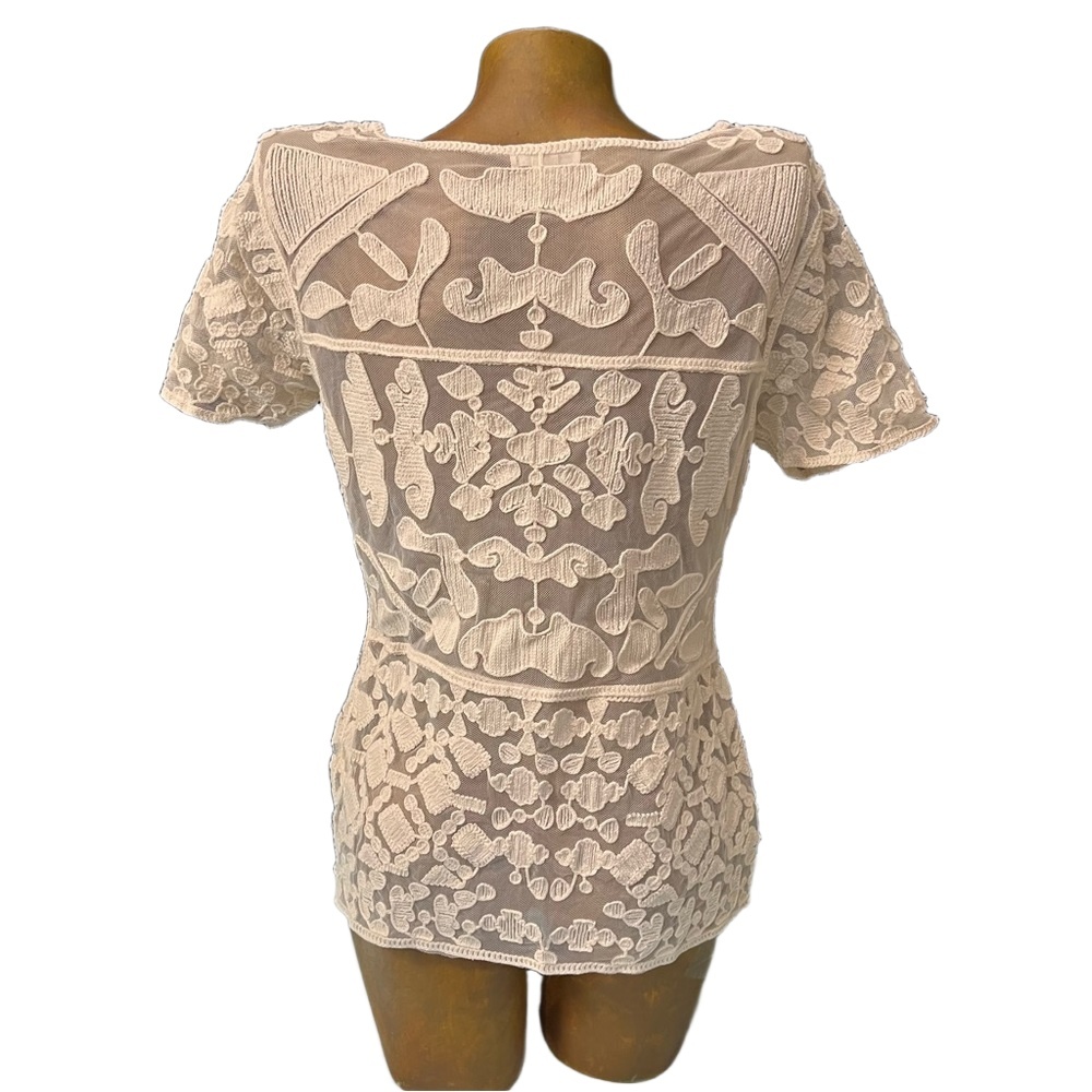 EUC (Ultra Pink) Lace Top XS - Picture 3 of 7